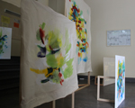 Site-specific Painting, 26.-28.6.2015, 48-Stunden-Neukölln, Albert-Schweitzer-Schule, von Kirsten Kötter