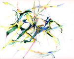 Site-specific painting, Malerei vor Ort, Sommer 1993, Aquarell, Pastell, 24 × 32 cm von Kirsten Kötter