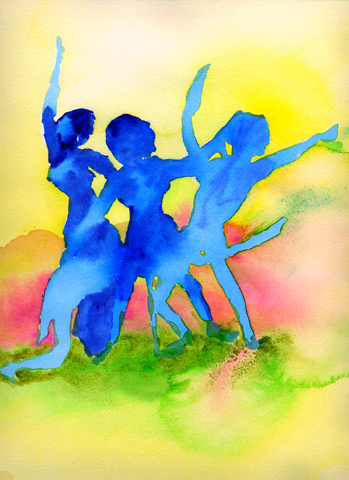 Kirsten Kötter: Tänzer, Oktober 2005, Aquarell, 18 × 24 cm
