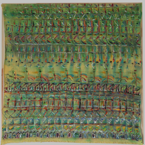 Kirsten Kötter: Das schamanische Tagebuch, 1991 / 2011, Farbe auf Stoff, 90 × 70 cm