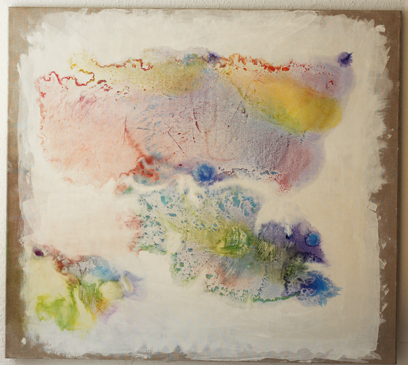 2022-08_falter-hibiskus-enzian-stein_2455, oil on canvas, 90 × 100 cm (Kirsten Kötter)