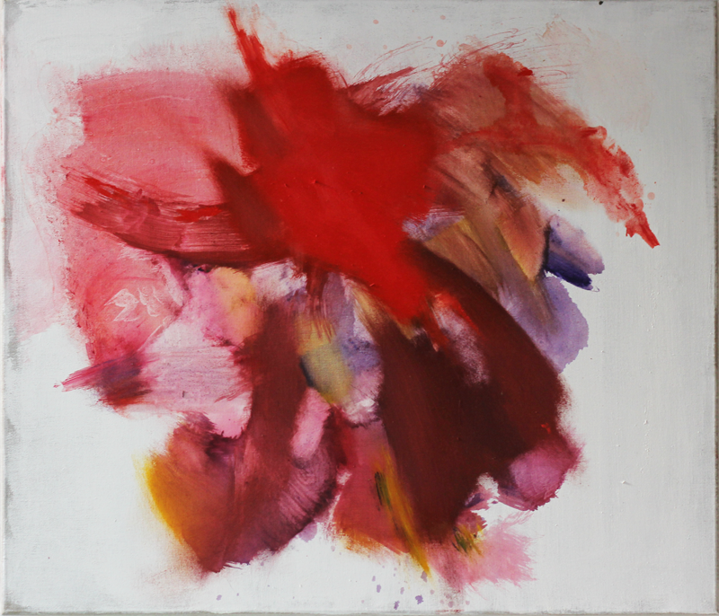 2022-11-09_rot-violett-braun-fischteich_3553, oil on canvas, 60 × 70 cm (Kirsten Kötter)