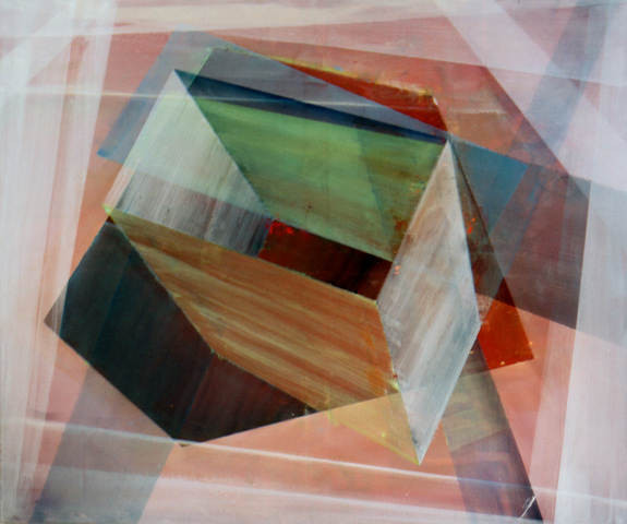 untitled (The view from the scaffolding), palimpsest (overpainting Dream knife stabbing) / ohne Titel (Der Blick vom Baugerüst), Palimpsest (Übermalung Traum Messerstechen), 2007 / 2010, oil, acrylic, canvas, 100 × 120 cm (Kirsten Kötter)