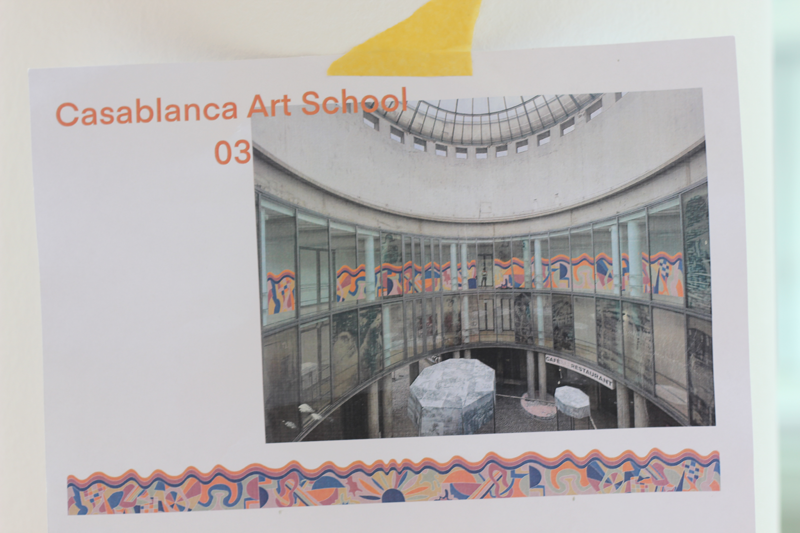 Schirn Kunsthalle Frankfurt: Mural von Thekra Jaziri zur Ausstellung Casablanca Art School 2024
