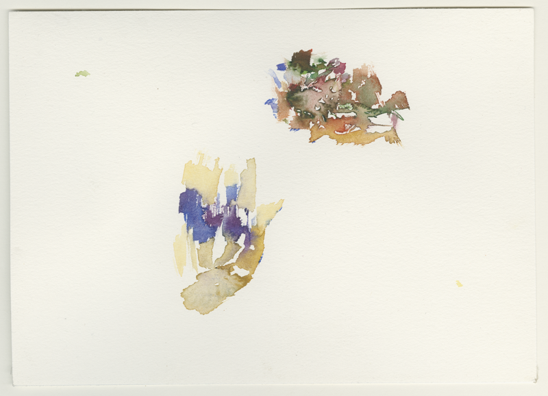 2020-08-25_fischteich-maehen-tote-fichten, watercolour, 12 x 17 cm (Kirsten Kötter)