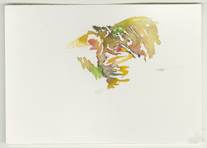 2022-11-10_budenheim-furt-baumstamm, watercolour, 12 × 17 cm (Kirsten Kötter)