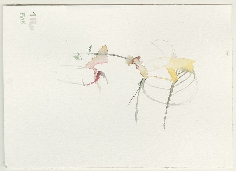 2024-03-21_exploratorium-pink-forest_1, watercolour, 17 × 24 cm (Kirsten Kötter)
